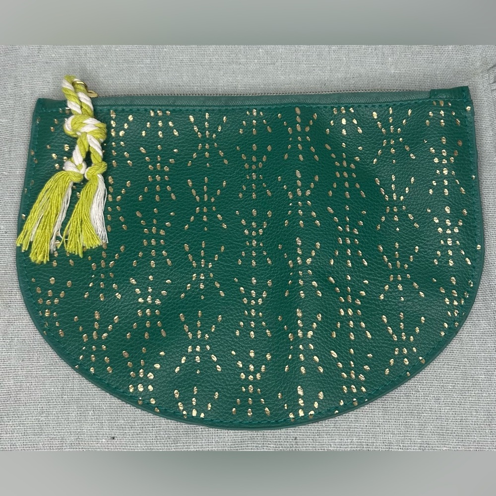 Green/teal & gold accessory case
